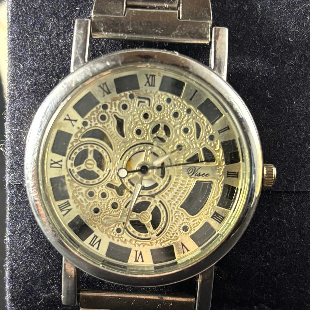 ViseeSilver Skeleton Watch